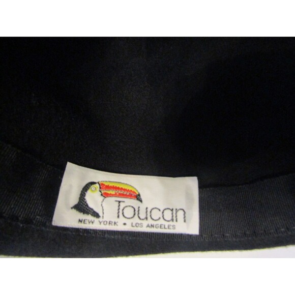Toucan Vintage Hat 100% Black Wool Gold Chain New York Los Angeles USA - Picture 6 of 6